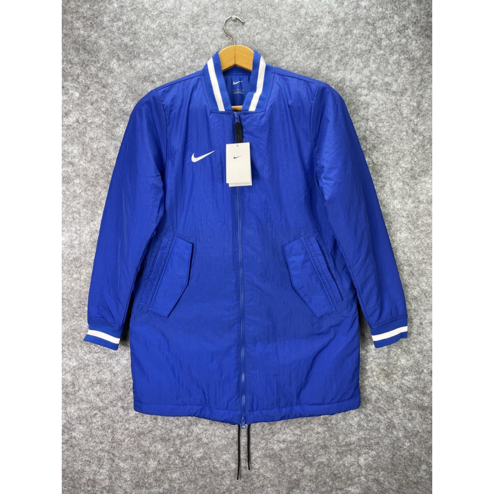 Nike Jacket Womens Medium Blue Longline Insulated Bomber Rib Collar DC9103-493